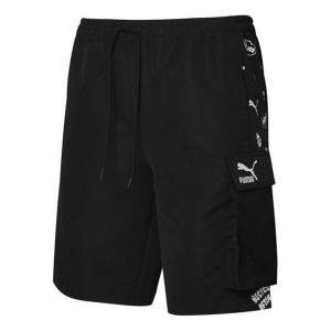 Шорты awareness cargo woven shorts 'black white' Puma, черный
