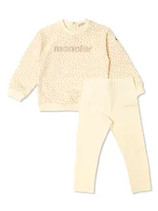 Спортивный костюм с логотипом Moncler Enfant, желтый