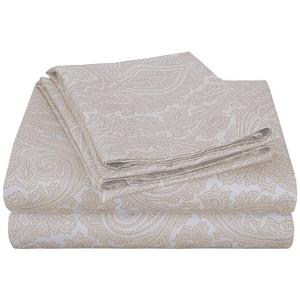 Комплект простыней с глубокими карманами из смеси хлопка и полиэстера плотностью 600 нитей SUPERIOR Paisley, белый