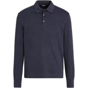 Ermenegildo Zegna Zegna FW23 поло мужское marine blue