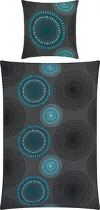 Постельное белье антрацит-петроль 1x 155x220 см + 1x 80x80 см REDBEST