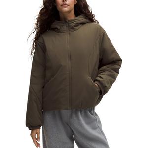 Куртки и пальто женские Lululemon, оливково-зеленый коричневый/ovbr