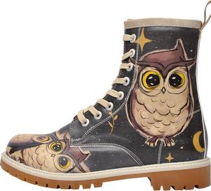 Женские высокие ботинки DOGO - веганская кожа и уникальный дизайн, зимние женские ботинки, удобные и стильные, Owls Family Design