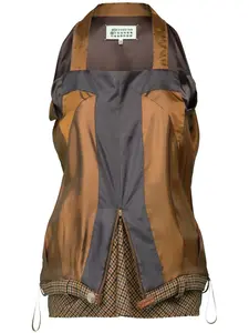 Топ D?cortiqu? в ломаную клетку MAISON MARGIELA, коричневый