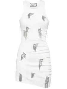 Платье мини с бахромой Philipp Plein, белый