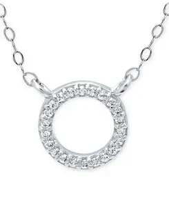 Ожерелье с подвеской в виде мини-круга из кубического циркония диаметром 16 дюймов, созданное для Macy's Giani Bernini, silver