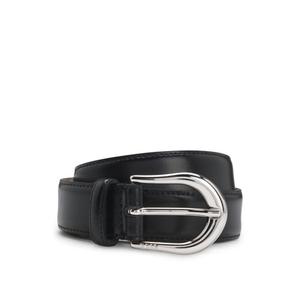 Ремень Fashion Show из итальянской кожи с круглой пряжкой BOSS, черный