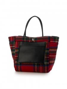 ОЧЕНЬ интересная коллаборация cachecache / шерстяная двусторонняя клетчатая сумка-тоут