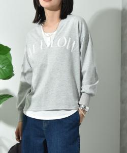 Пуловер Ponte Roman с глубоким V-образным вырезом и принтом логотипа.