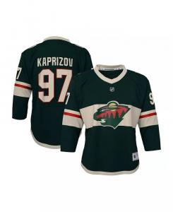 Юноши и девушки Кирилл Капризов зеленая майка игрока Minnesota Wild Home Replica Outerstuff