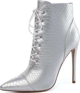 Женские ботильоны Mettesally с заостренным носком на высоком каблуке, шнуровкой и молнией, вечерние туфли-ботинки на шпильке