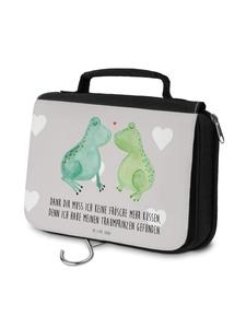 Mr. & Mrs. Panda Косметичка в форме лягушки с надписью пастельно-серого цвета