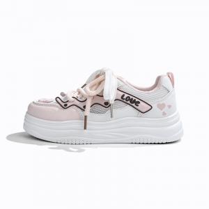 RENBEN Дышащие, увеличивающие рост, нескользящие низкие кроссовки для скейтбординга, женские, розовые и белые