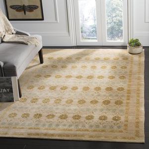 Ковер SAFAVIEH, 183 x 275 см, Marrakech Collection, Gold & Light Blue, ручной работы из традиционной шерсти, идеален для помещений с высокой проходимостью в гостиной, спальне (MRK141A)