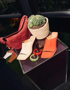 Туфли-мюли Topshop Premium Ilya из натуральной замши с открытым квадратным носком красного цвета