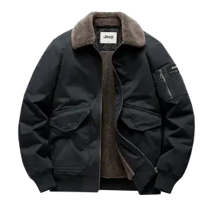 Пуховик Unisex Lapel Thickened Cargo Jeep, черный