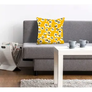 Подушка для декора queence Berry с пчелиным раем Queence, Senf + bedruckt