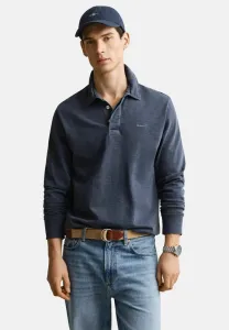 Выстиранная плотная регбийная рубашка-поло Gant, Evening Blue