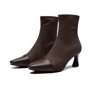 ZHR Женские черно-коричневые ботинки с утепленной флисовой подкладкой S363B, цвет Brown[Warm Fleece-Lined]-S363B