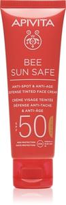 Защитный тонизирующий крем для лица spf 50 Apivita Bee Sun Safe Anti-Spot and Anti-Age Tinted Face Cream SPF50, Natural 50 ml