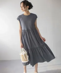 Летнее трикотажное многоярусное платье Suite L, цвет Gray [004]