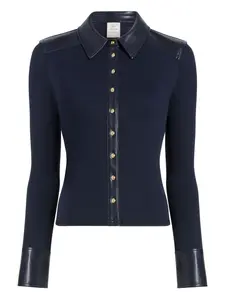 Топ с воротником Magali и пуговицами Cinq A Sept, синий