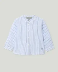 Рубашка с длинным рукавом и воротником мао в клетку для мальчиков Coconut El Corte Inglés, синий