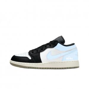 Air 1 Soufflé нескользящие устойчивые к истиранию низкие детские баскетбольные кроссовки unisex Jordan, голубой