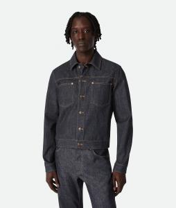 Raw indigo denim jacket BOTTEGA VENETA, индиго