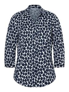 More & More Приталенная блузка-рубашка с принтом в горошек, темно-синего и белого цвета