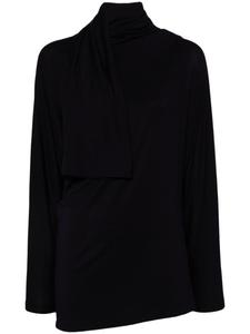 Issey Miyake футболка с асимметричным вырезом, синий