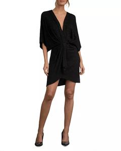 Долман платье с мерцающим эффектом в черном цвете ELAN