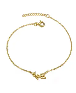 Браслет с ажурной бабочкой, покрытый 14-каратным золотом Gigigirl, gold