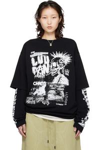 Lu'U Dan Черная двухслойная футболка