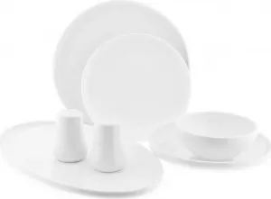 Набор столовых приборов из 27 белых предметов, фарфоровый обеденный сервиз на 6 персон Almina