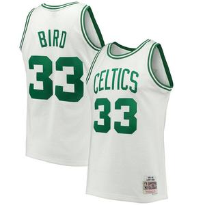 Мужская белая майка Mitchell & Ness Larry Bird Boston Celtics Hardwood Classics Swingman, цвет Cel White
