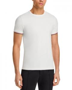 Футболка с коротким рукавом Slim Fit Moncler, слоновая кость/кремовый