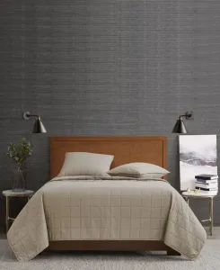 Однотонный комплект из двух стеганых одеял, размер Twin London Fog, хаки