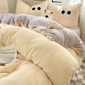 LUOLAI HOME Комплект постельного белья, 3 предмета, простыня, размер 150×200 см, цвет Roungdaiyuan Mengyu Ni Milk Cap