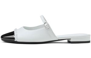 CHARLES&KEITH Женские противоскользящие тапочки с закрытым носком и композитной подошвой 1,6 см белые, цвет White