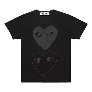 Футболка double hearts t-shirt 'black/black' Comme Des Garcons Play, черный