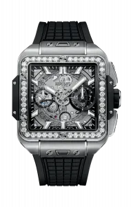Часы square bang unico titanium diamonds 42 мм Hublot