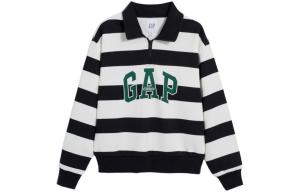 Женская рубашка-поло GAP, цвет Black/White Stripes