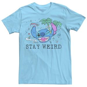Мужская футболка Lilo & Stitch Trippy Stitch с большим лицом Disney, светло-синий