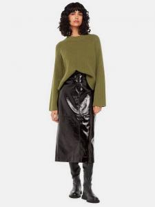 Ребристый джемпер с круглым вырезом Whistles, Khaki