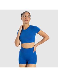 Укороченная рубашка Soheli синего цвета SMILODOX