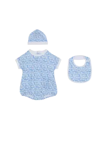 Трехпредметный набор с монограммой Balmain, синий