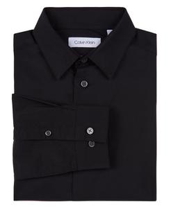 Рубашка из однотонного эластичного поплина для маленьких мальчиков Calvin Klein