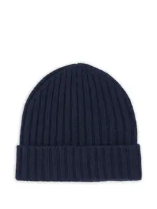 Кашемировая шапка бини в рубчик Boggi Milano, синий