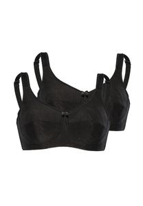 Мягкий бюстгальтер жаккардовый 2 шт. в упаковке Sassa, черный